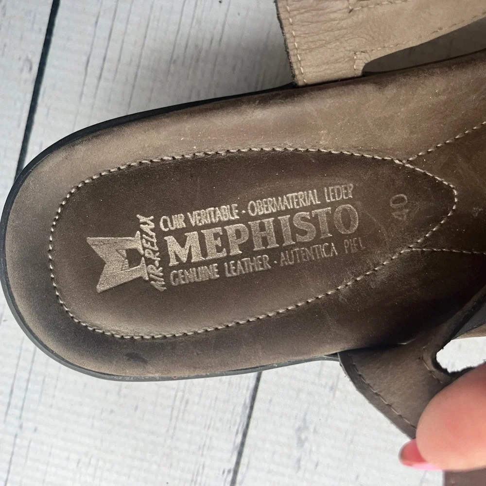 Mephisto Black‎ Portugal Nubuck Leather Strappy Wedge Sandals EU 40 US 9-9.5